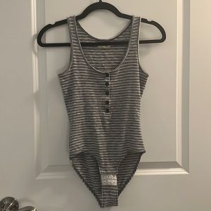 Madewell Stripped button closed bodysuit